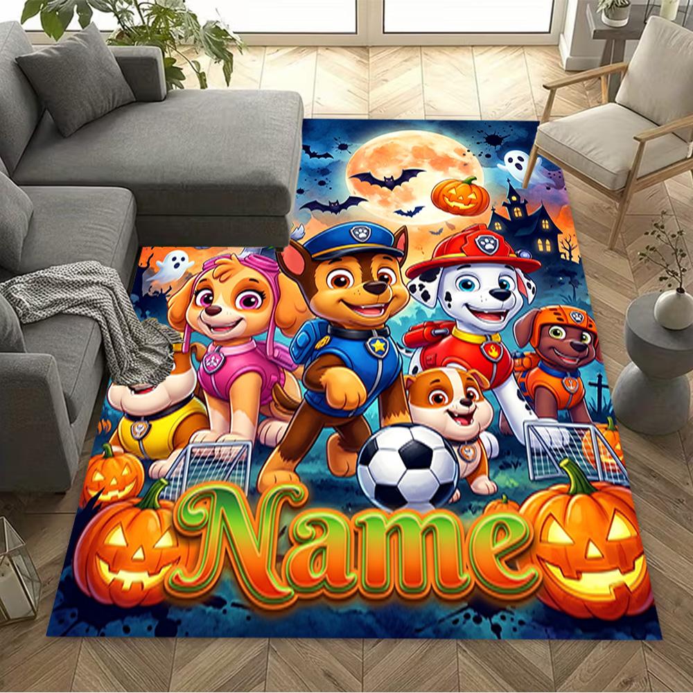 Paw Patrol Halloween Night Personalized Text Floor Mat Suitable for Bedrooms Foyer Dormitory Outdoor Antislip Carpet Decorate Offices