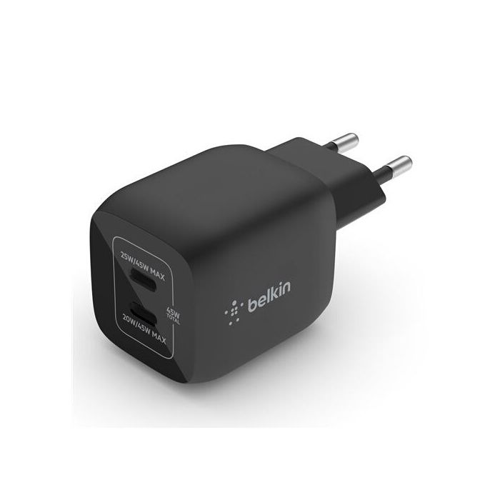 Chargeur - Belkin - WCH011VFBK - 45W - USB-C - Charge rapide GaN
