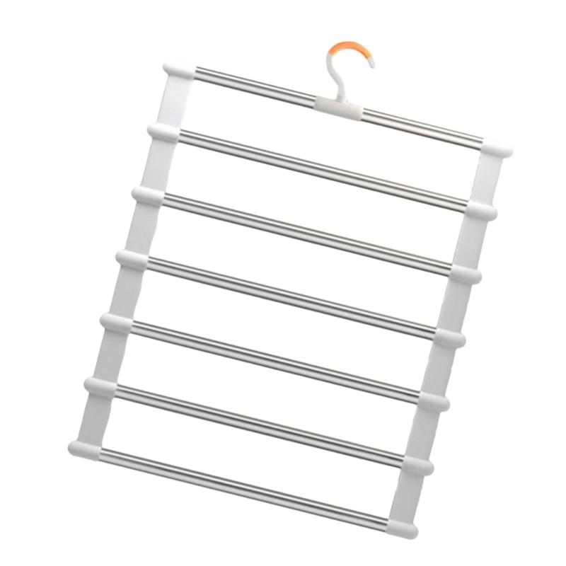 Q1JB Space Saving Folding Pants Hanger Multipurpose Foldable Garment Hanger Multi Layer Clip for Wardrobes Optimization