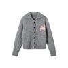 Demana Women's Alpaca Blend Cat Patch Lapel Cardigan