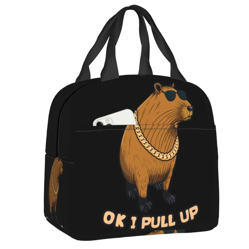 Anpassad Respektera Kapybaran Rolig Gnagare Kapybara Lunchväska Män Kvinnor Varm Kylväska Isolerade Matlådor för Student Skola