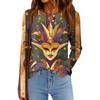 Women's Fashionable Loose Long Sleeved Carnival Printed Casual Top