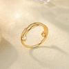 Personalized and Innovative K Gold Double-layer Round Bead Ring Women's Fashion Plain Ring Simple Index Finger Ring Jewelry Is Hot-selling