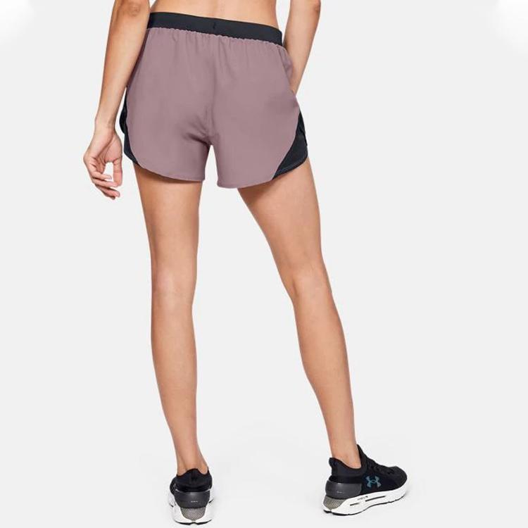 Under Armour Fly-By 2.0 Running Shorts Women Shorts Gray Pink 1350196-662