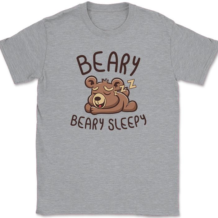 

Beary Beary Sleepy T-Shirt Funny Very Humor Gift Animal Grizzly Graphic Tee S
