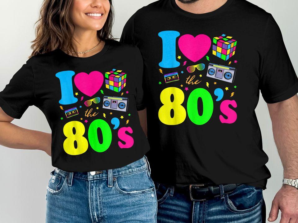 

I Love The 80s, Vintage 1980 s T-Shirt, Ladies Unisex Crewneck Shirt, Retro T-shirt, Gift, Funny T-shirt L