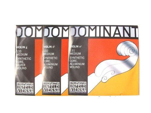 Thomastik Dominant Violin Strings, 1/2 Size, A, B, and G String Set (No. 131 A string + No. 132 D string + No. 133 G string, 1/2 set)