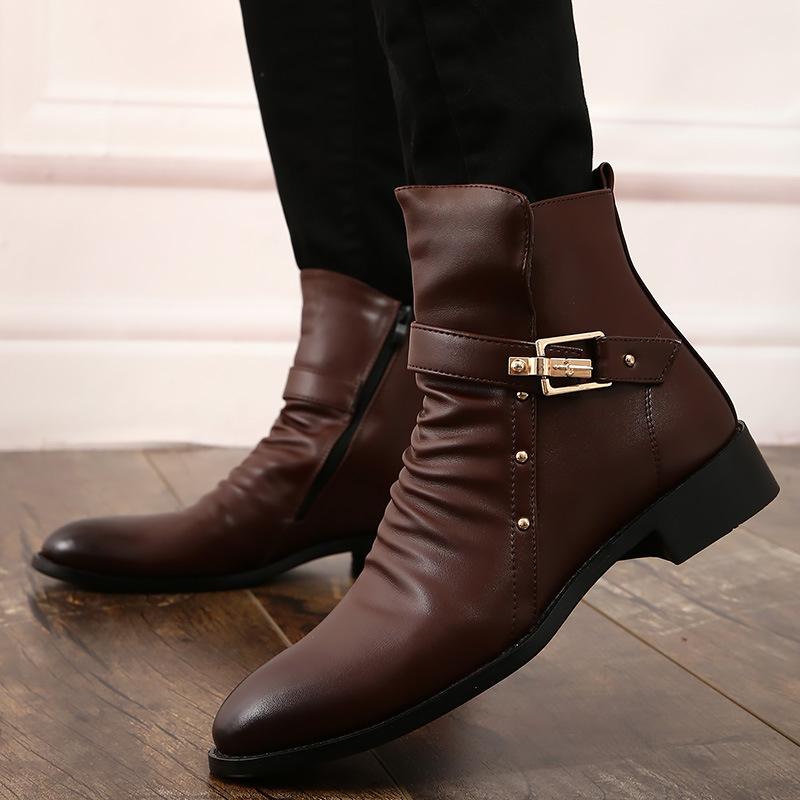 Męskie buty jesienne nowa moda szpiczaste bawełniane brytyjskie skórzane buty 2025 buty ze sprzedaży bezpośredniej