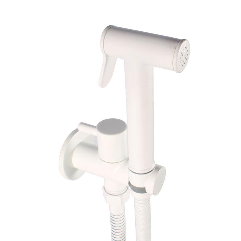 Handheld Bidet Shower Set Adjustable One Piece Toilet Bidet Hose Sprayer Bidet Sprayer Portable Bathroom Sprayer (White,Brass)