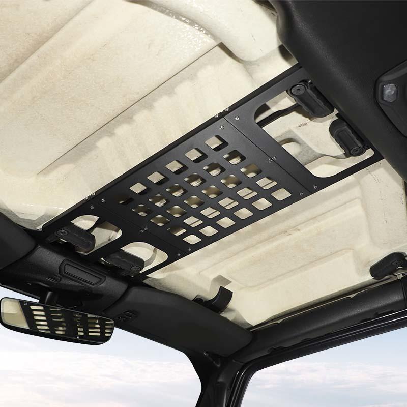 Top Front Roof Rack Shelf Luggage Storage Carrier Shelf For Jeep Wrangler JL For JT Gladiator 2018 Up Interior Accessories ( Iron)