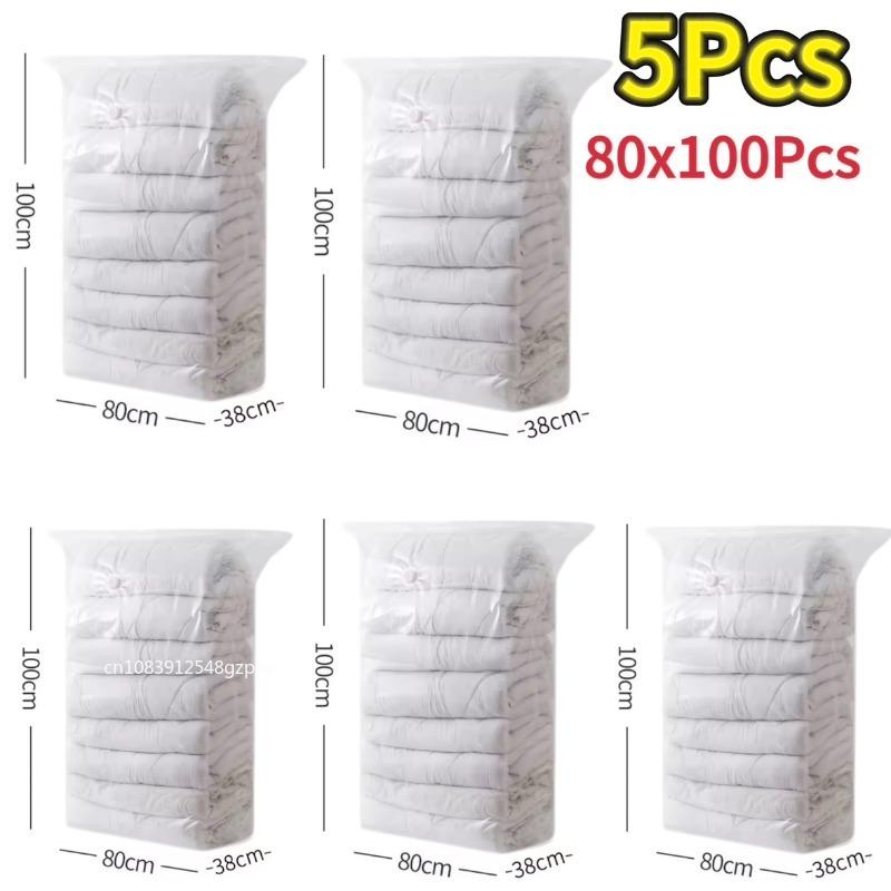 1-5pcs Cubic Vacuum Storage Bags Large Plastic Storage Bags for Storing Clothes Quilt Blankets Compression Empty Bag Packing Bag
