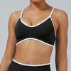 Colorblock Cross-Strap Shockproof Sports Bra for Yoga and Outdoor Fitness