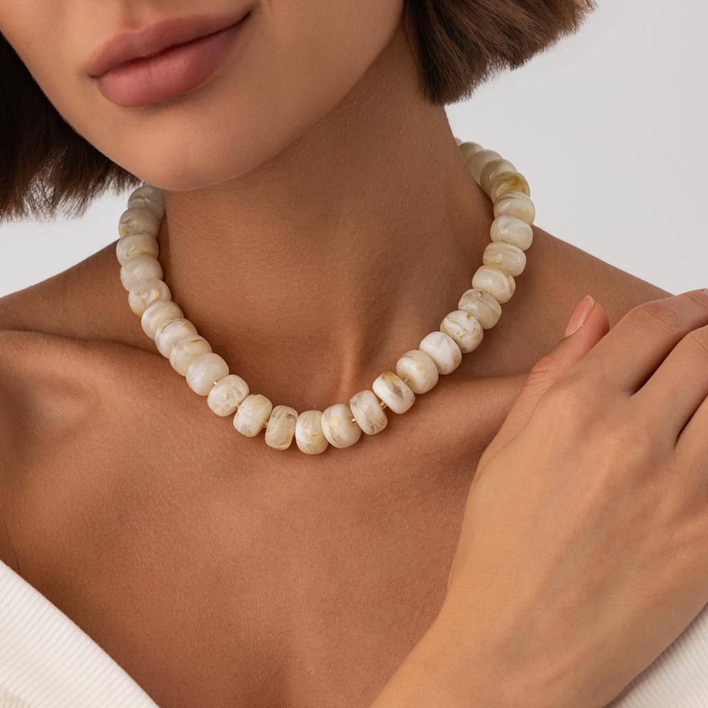 14 Colors Bohemian Colorful Acrylic Beads Choker Necklace for Women Fashion Resin Statement Necklaces Summer Beach Jewelry