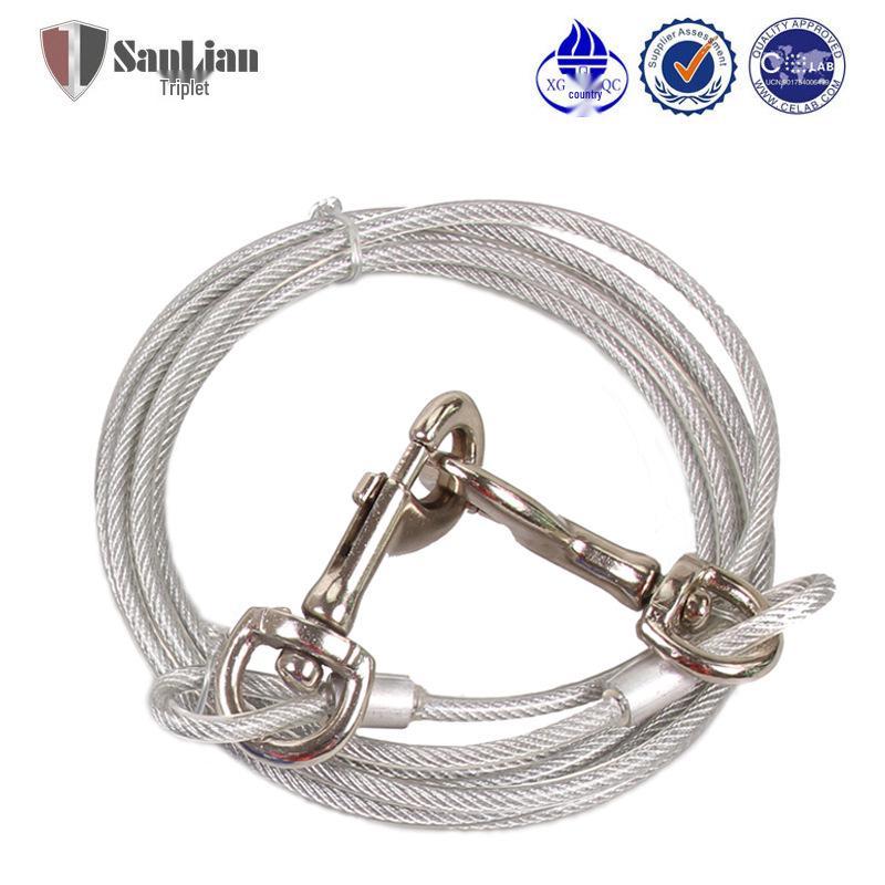 

Стальной тросовый поводок для собаки - Товары для домашних животных для улицы 5.0mm*3m белый