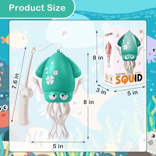 Dancing Octopus Crawling Toy with LED Lights & Music, Baby Tummy Time Crawl Toy, Christmas Birthday Gift for 1 2 3 Year Old Girls Boys