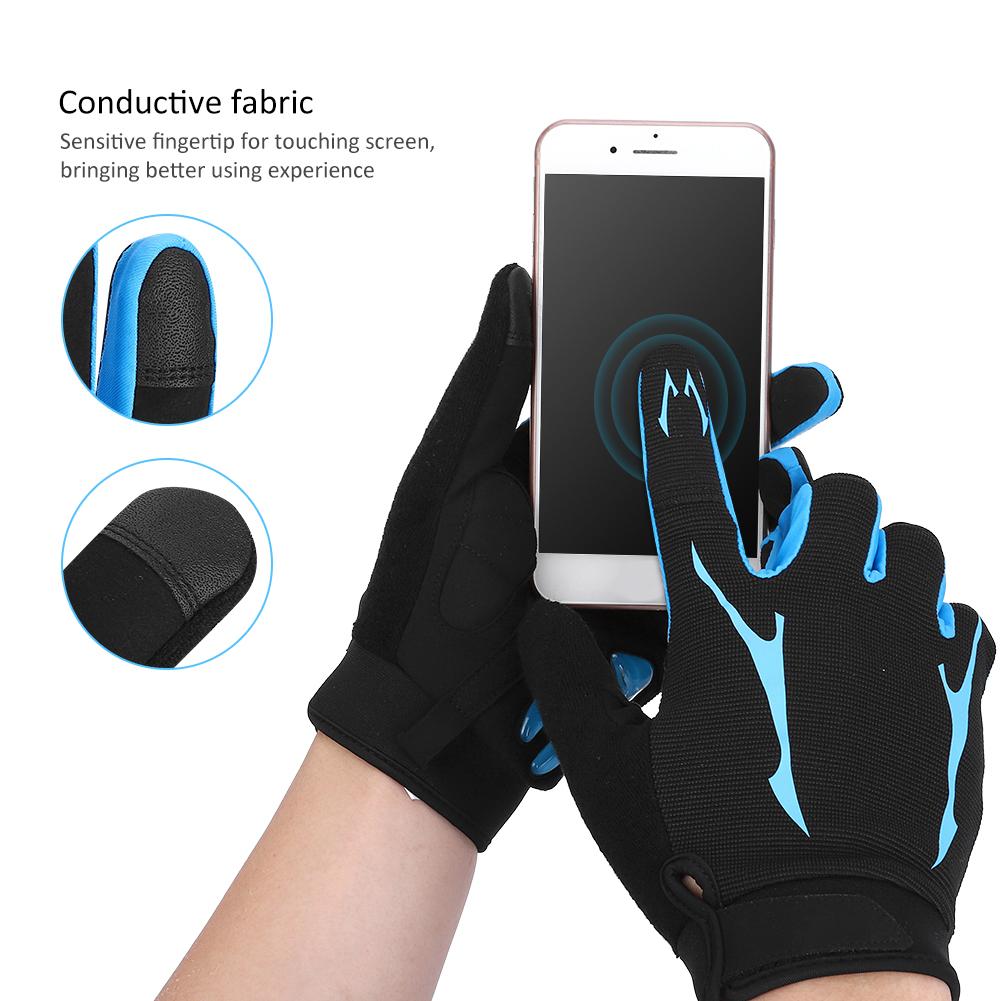 1 Paar Unisex Sport-Handschuhe Stoßdämpfende Atmungsaktive Nylon-Handschuhe für Outdoor-RadfahrenSchwarz und blau