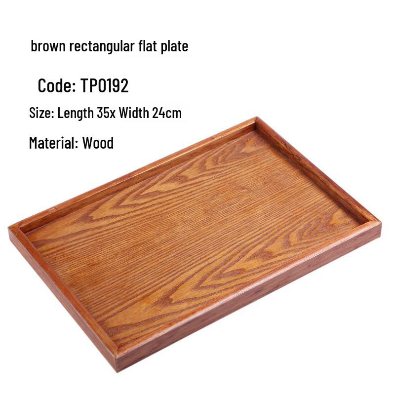 Handcrafted Japanese Orchid Rectangular Wooden Tea Tray with Custom Logo for Hotels and Restaurants