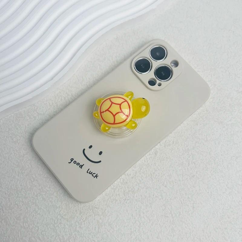 Cute Luminous Turtle Phone Holder Griptok Finger Ring Support For IPhone Samsung Cases Grip Tok Socket Bracket Girl Gift