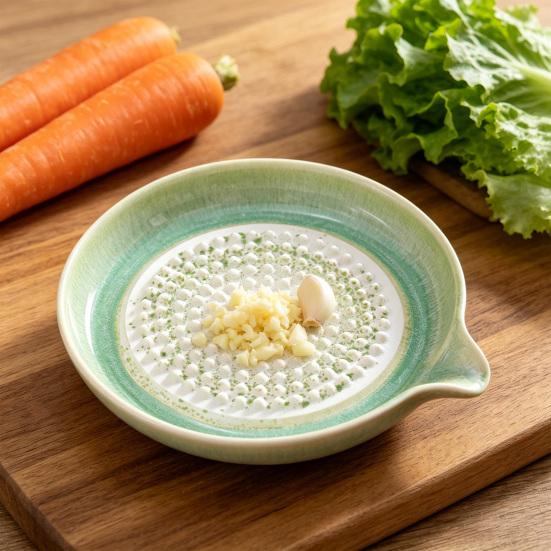 Piatto Grattugia in Ceramica con Smalto Graduale, Schiacciaglio Multi-Funzione per Aglio e Ciotola per Frutta per Cucina, Piatto da Cucina Antiruggine per Purea e Pasta, Decorazione per la Casa