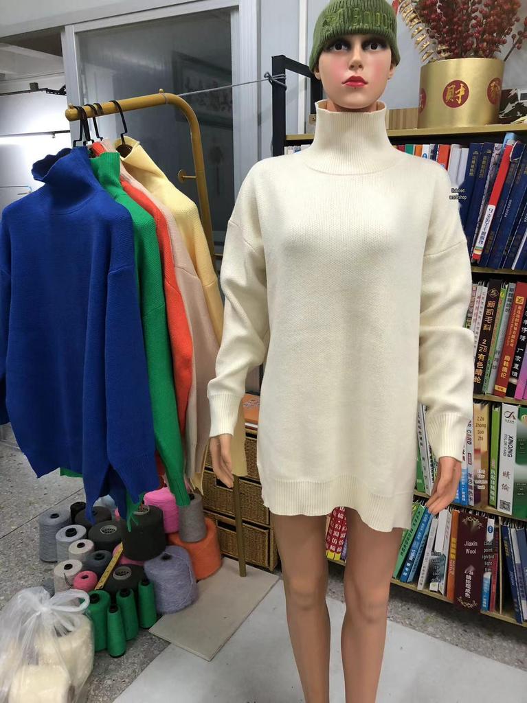 Women's High Neck Loose Knit Sweater - European and American Style, Autumn/Winter Collection (SY611#)