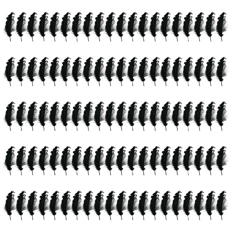 Opakowanie 100 Czarnych Piór Dekoracyjne Naturalne Pióra Rękodzieło Do Łapaczy Snów Kostium Kapelusz Kolczyki Biżuteria Dekoracja