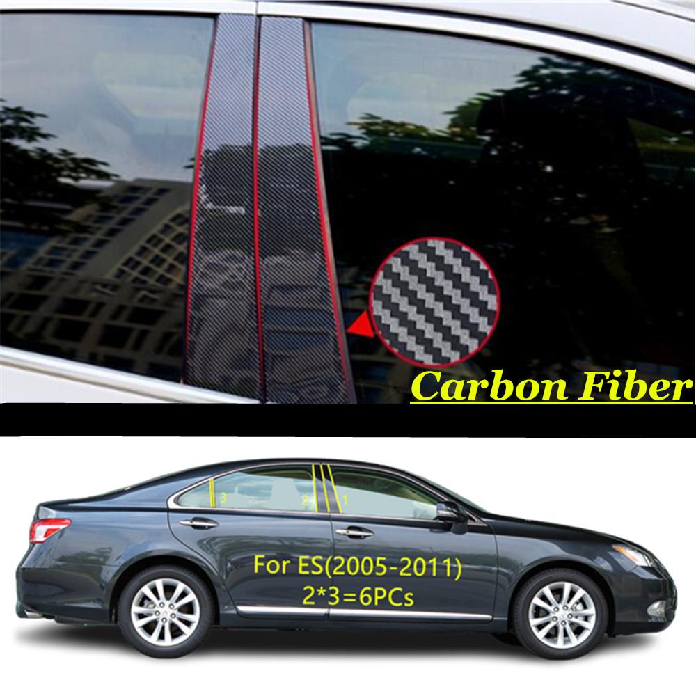 For Lexus ES ES200 ES240 ES250 ES300 ES330 ES350 2006- Car PC Material Pillar Post Cover Door Trim Window Molding Sticker
