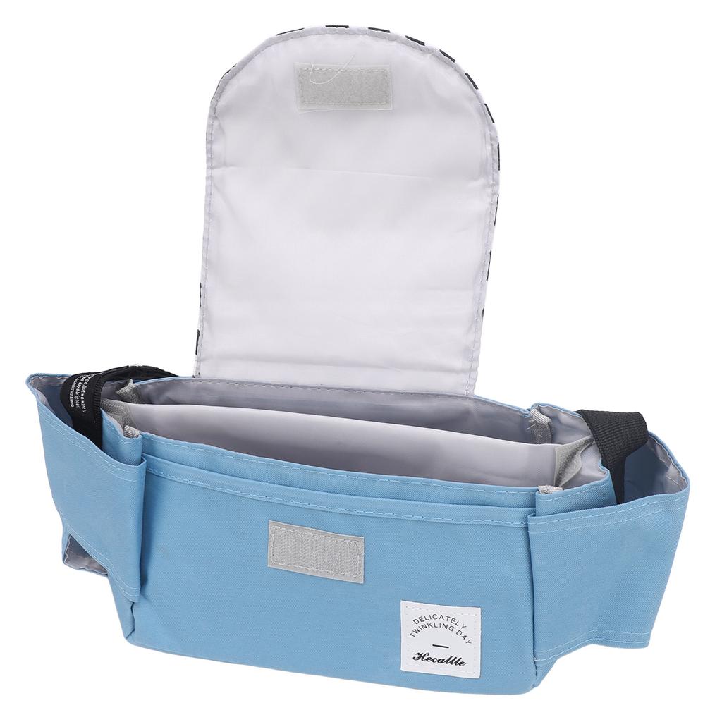 Universal Stroller Organizer with Cup Holders Polyester Waterproof Stroller Storage Bag Attachment for Phone