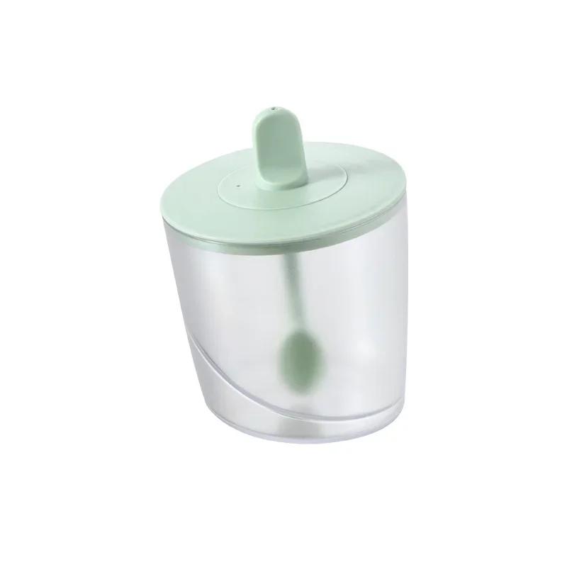 Transparent Kitchen Supplies ABS Spice Jar for Salt Sugar Pepper Powder with Spoon ABS Seasoning Bottle Salt Storage Box
