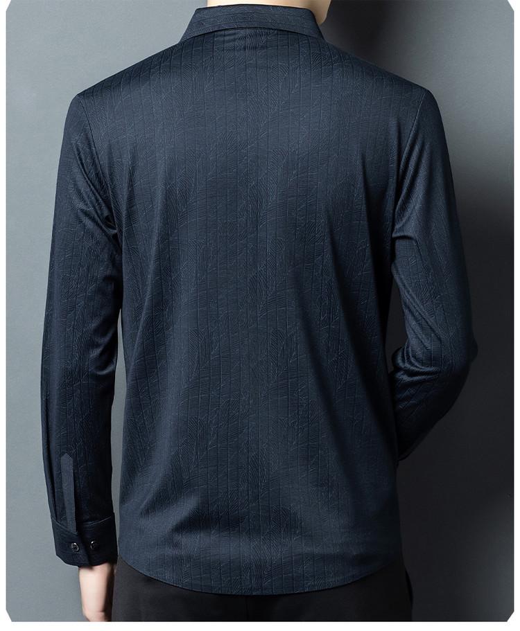 Autumn Seamless High-Elastic Men's Non-Iron Wrinkle-Resistant Long Sleeve Business Shirt