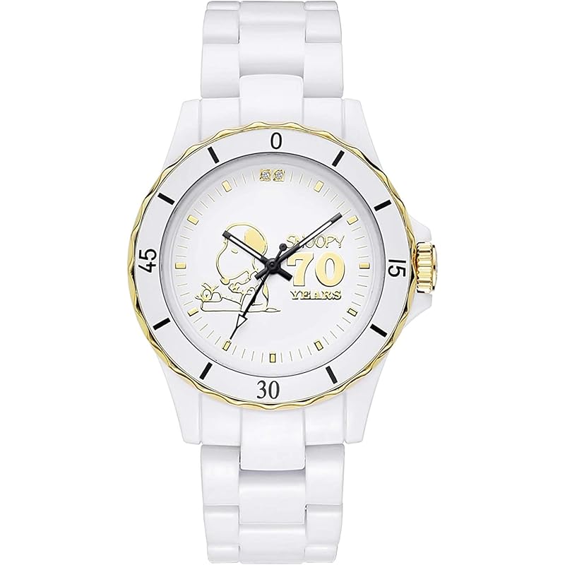 

[Snoopy/SNOOPY] 70th Anniversary World diamond hybrid ceramic watch (white) [product]