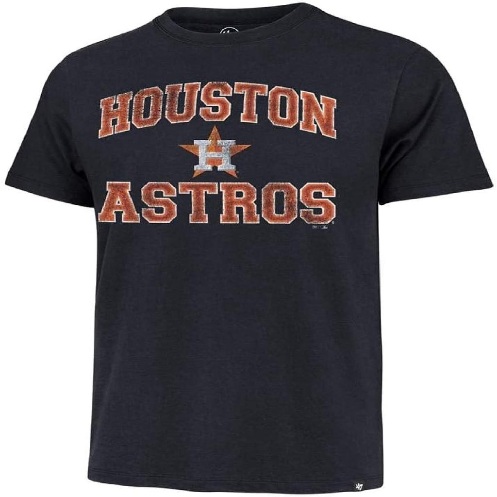 Maglietta MLB da Uomo Union Arch Franklin Colore Squadra Logo Primario Marchio Testuale (Houston Astros Blu Navy, Medium, m)