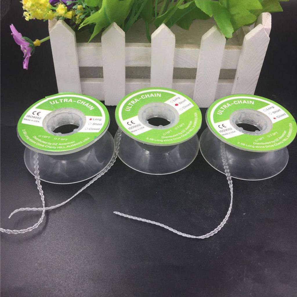 Zubařská pomůcka Ortodontická elastická čirá pryžová páska Ultra Power Chain 3 typy