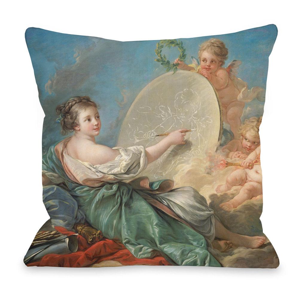 European Royal Court Madame Duchess Goddess Women Portrait Painting Cushion Covers Rococo Style Decorative Pillows For Sofa