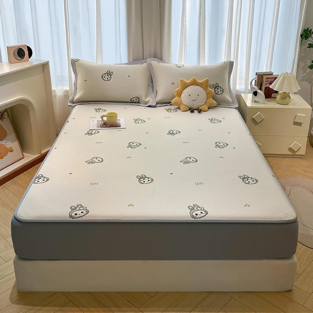 A-Class Mother & Baby Ice Silk Cooling Mat Set – Machine Washable Jacquard 4-Piece Set