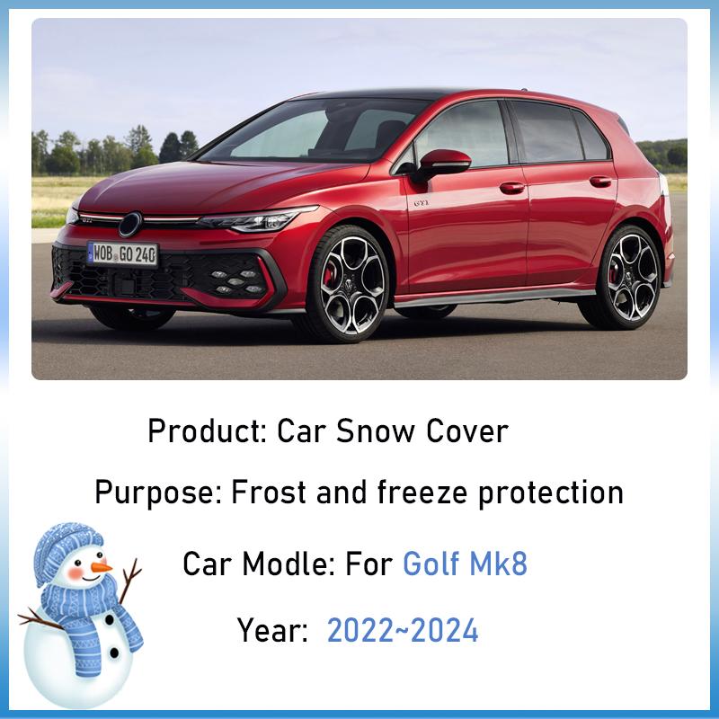 Car Snow Cover For Volkswagen VW Golf Mk8 CD1 CG5 2022 2023 2024 Front Windshield Winter Winter Shade Visor Shield Accessories
