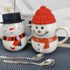 300ML Snowman Mug Creative Large Capacity Ceramic Cup Coffee Cups Lovely Men and Women Birthday Gift Breakfast Cup