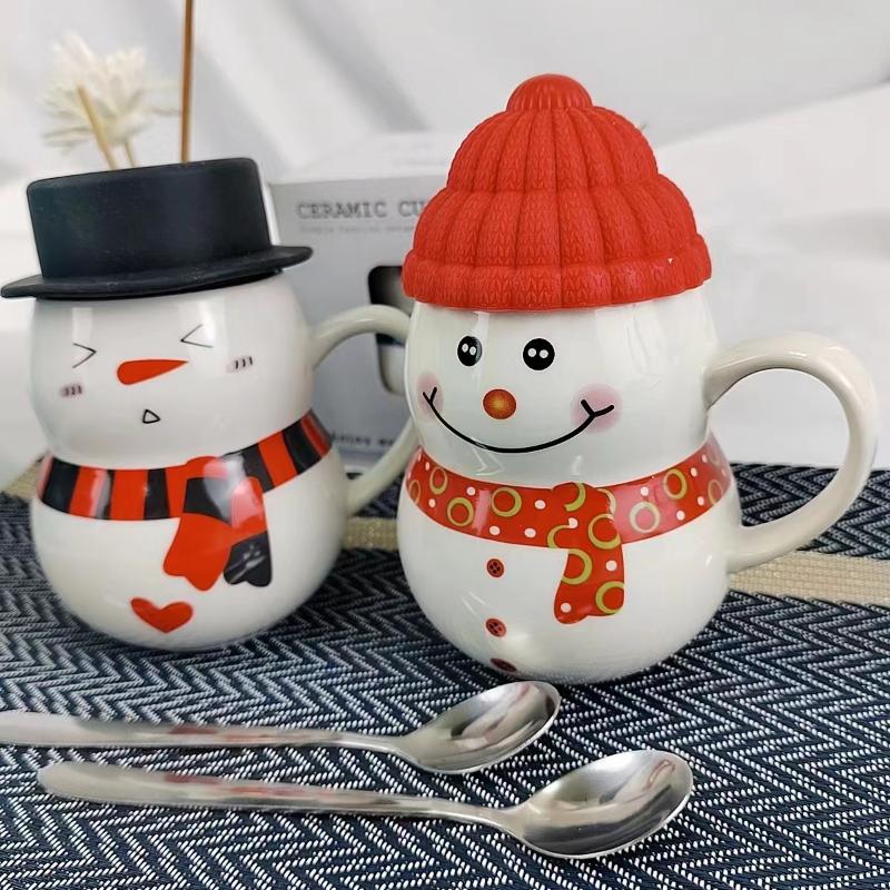 300ML Snowman Mug Creative Large Capacity Ceramic Cup Coffee Cups Lovely Men and Women Birthday Gift Breakfast Cup