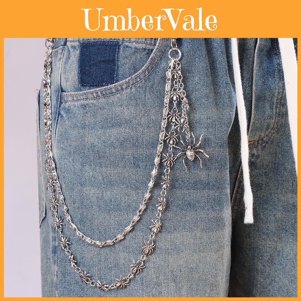Dark Fantasy Waist Chain With Lobster Clasp And Double Layer Spider Design For Adults