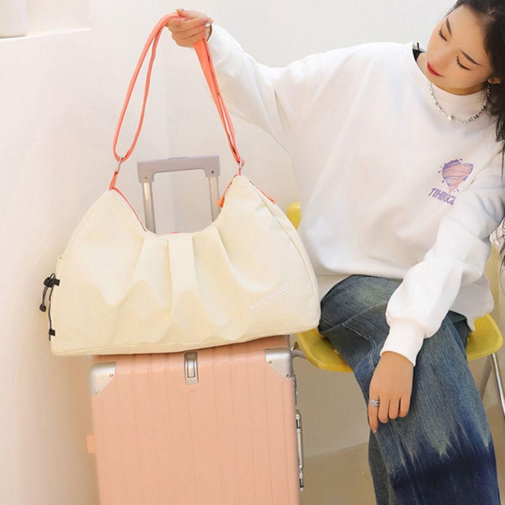 Large Capacity Swimming Storage Bag Pure Color Duffle Bag Fashion Sports Fitness Bag Daily