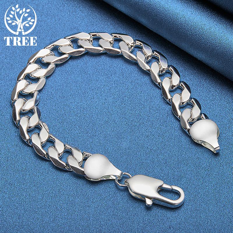 925 Sterling Silver 12mm geometrie bočního řetízku Šperky s mnoha prsteny