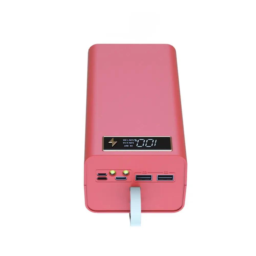 21x18650 Battery Storage Box Dual USB Charge 18650 Battery Power Bank Case Shell Charging Holder with LED Light LCD Displays