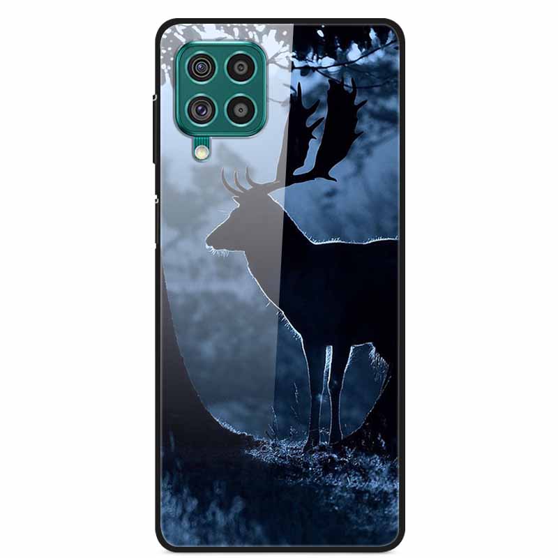 For Samsung M32 Case Tempered Glass Hard Back Cover Case For Samsung Galaxy A12 A22 M32 Phone Case Cover M 32 A 22 Funda Coque