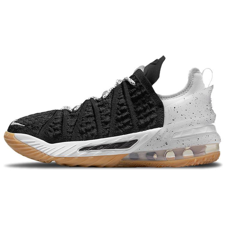 Nike LeBron 18 GS Black White Gum Kids Sneakers Gum-Medium-Brown CW2760-007 39