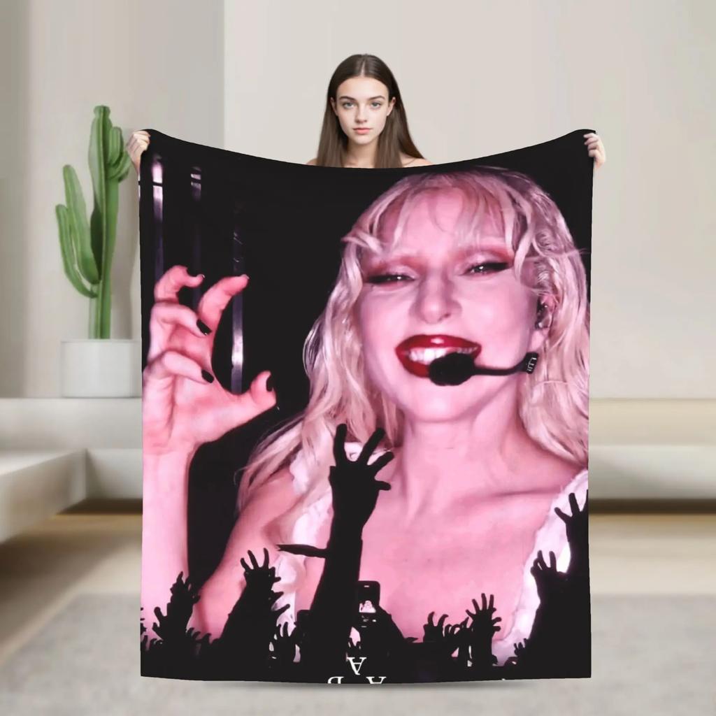 Lady Gaga Stupid Love Album Inspired Soft Plush Throw Blanket Warm Flannel Bedspread Sofa Cover Home Decor