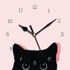 24cm Creative Nordic Clock Wall Clock Mute Does Not Tick Cat Decorated Clock for Living Room Bedroom Study Outdoor Decoration