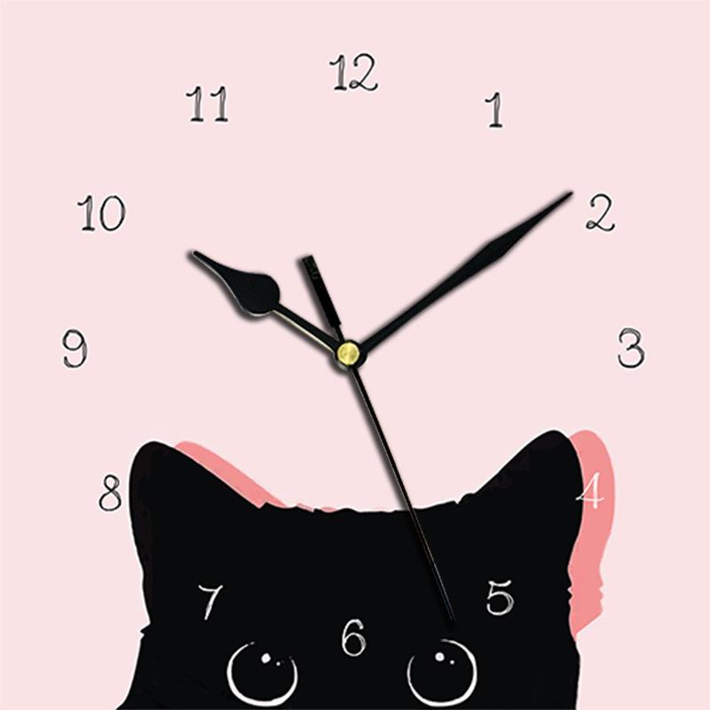 24cm Creative Nordic Clock Wall Clock Mute Does Not Tick Cat Decorated Clock for Living Room Bedroom Study Outdoor Decoration