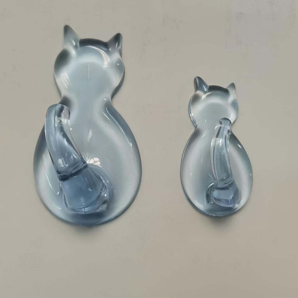 2pcs Adorable Cat-Shaped Sticky Hooks Easy Install, No Drilling Required Perfect for Hanging Belts, Keys For Kitchen Bathroom Office