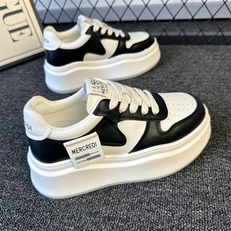 Thick-soled versatile and high-white shoes for women's 2025 new summer popular sports shoes for women's niche high-end board shoes