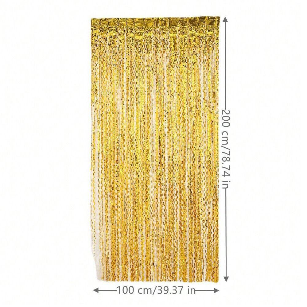 Fashion Tinsel Foil Fringe Curtains Wavy Teal Blue Tinsel Backdrop  Under The Sea Party