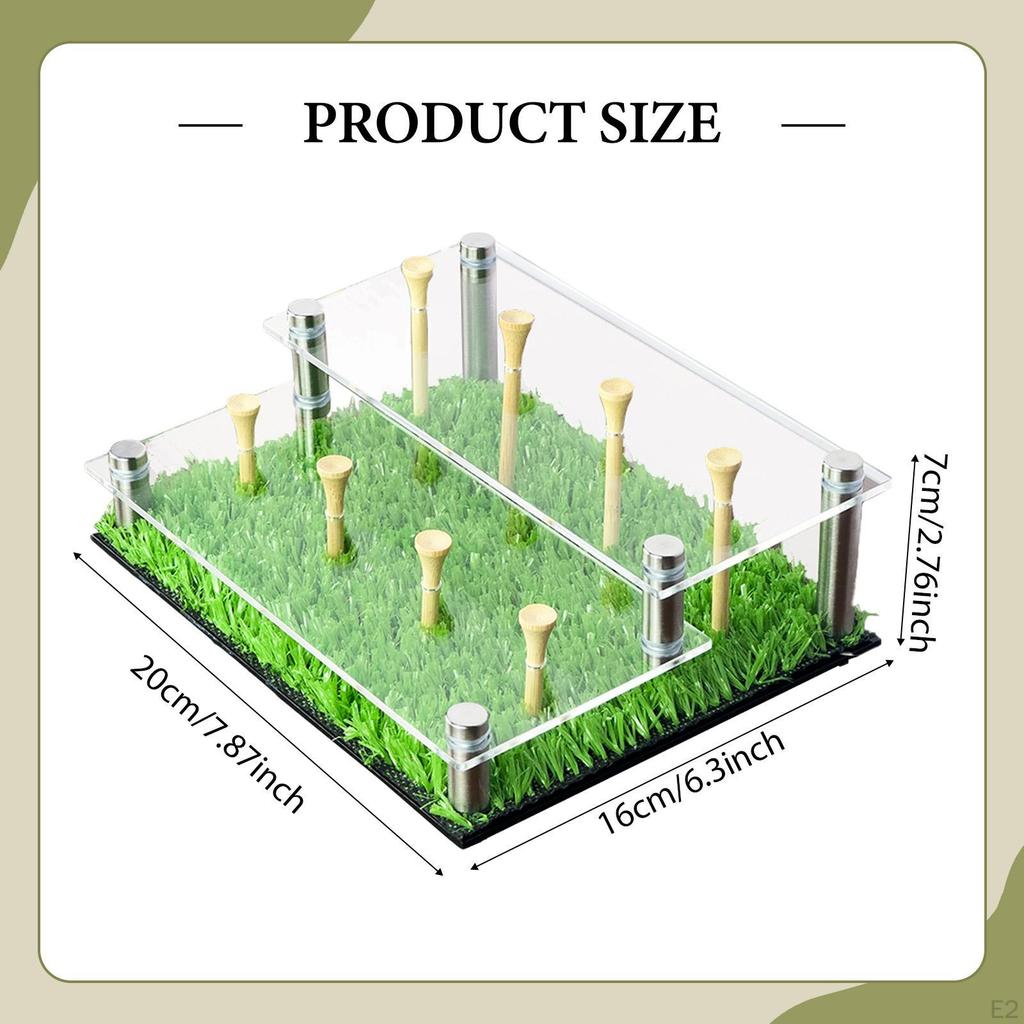 Golf Ball Display Case with Tees,Sports Balls Rack 2 Tier Acrylic Stand Holder for Softball